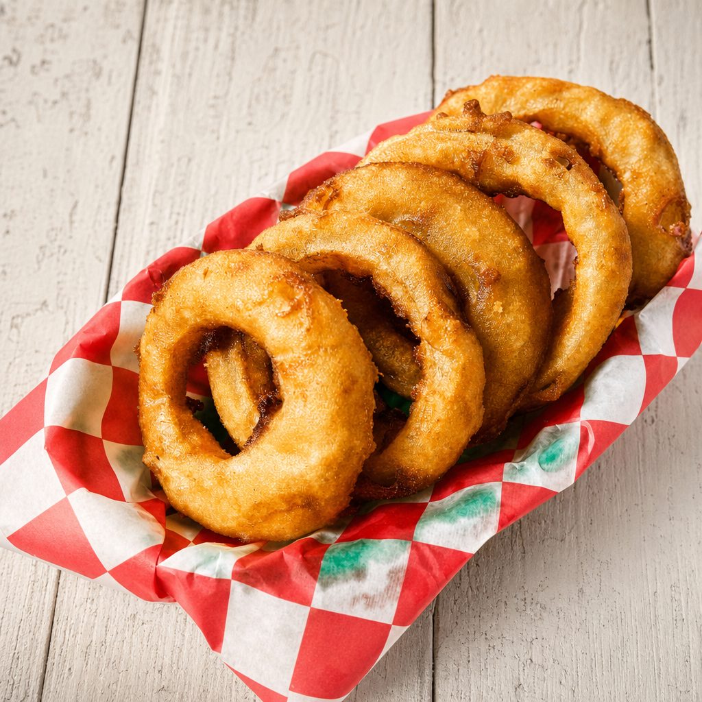 Beer Battered Onion Rings.